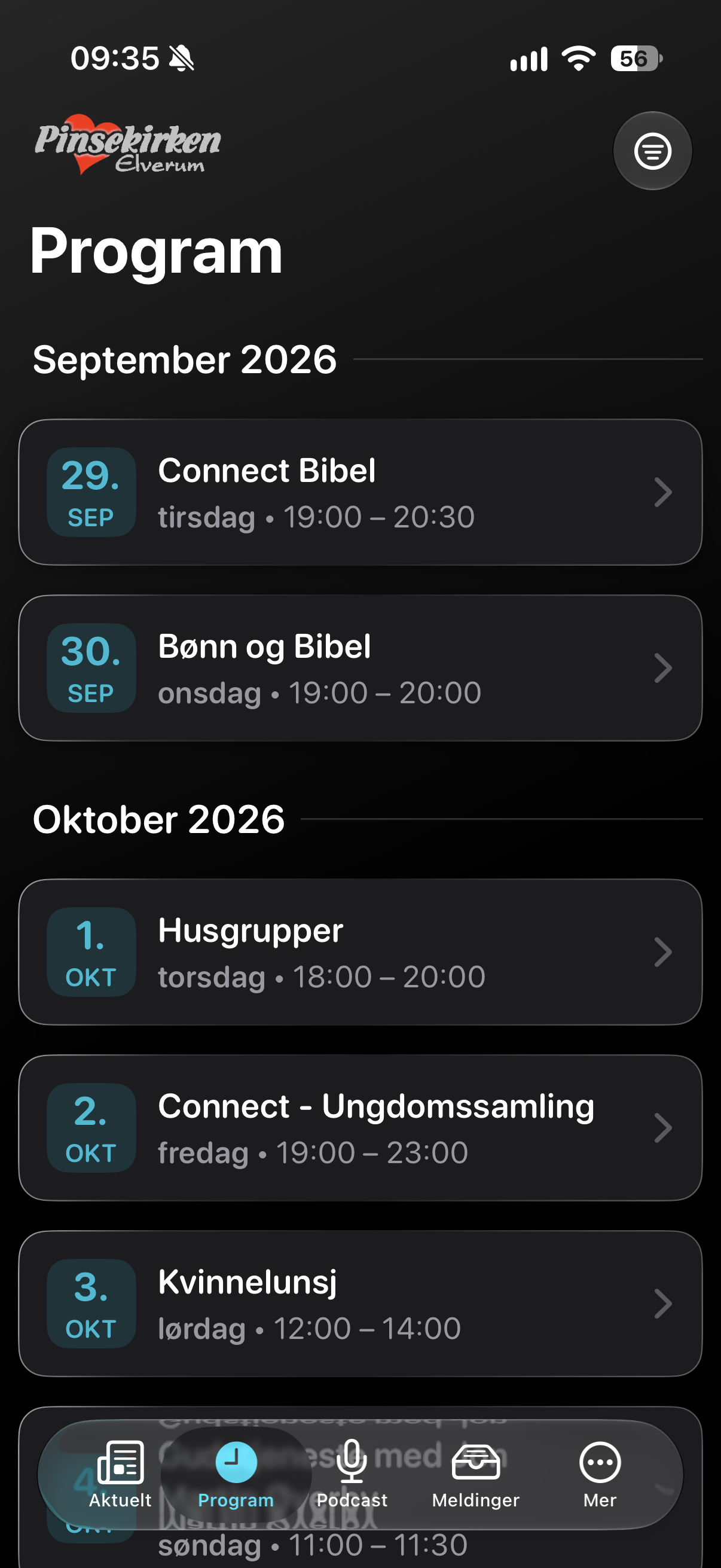 Program og kalender